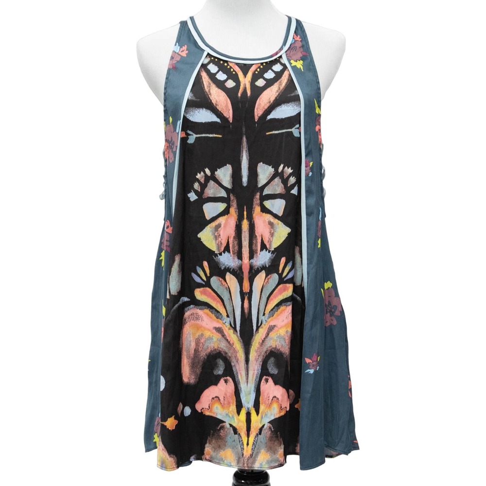 Free People Dream Free Black‎ Print Tunic Dress Size Small